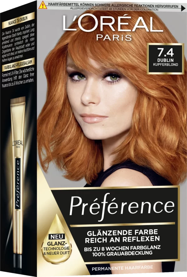 L’Oréal Paris Préférence Permanente Haarfarbe 7.4 Kupferblond (Dublin) 1
