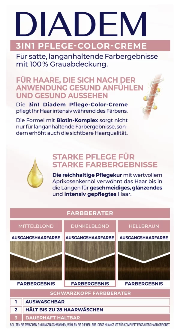 Schwarzkopf Diadem 3in1 Pflege-Color-Creme 718 Haselnuss 5