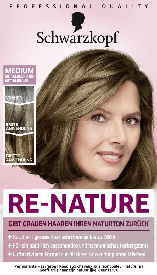 Schwarzkopf RE-NATURE Re-Pigmentierung Frauen Medium Mittelblond Bis Mittelbraun 1